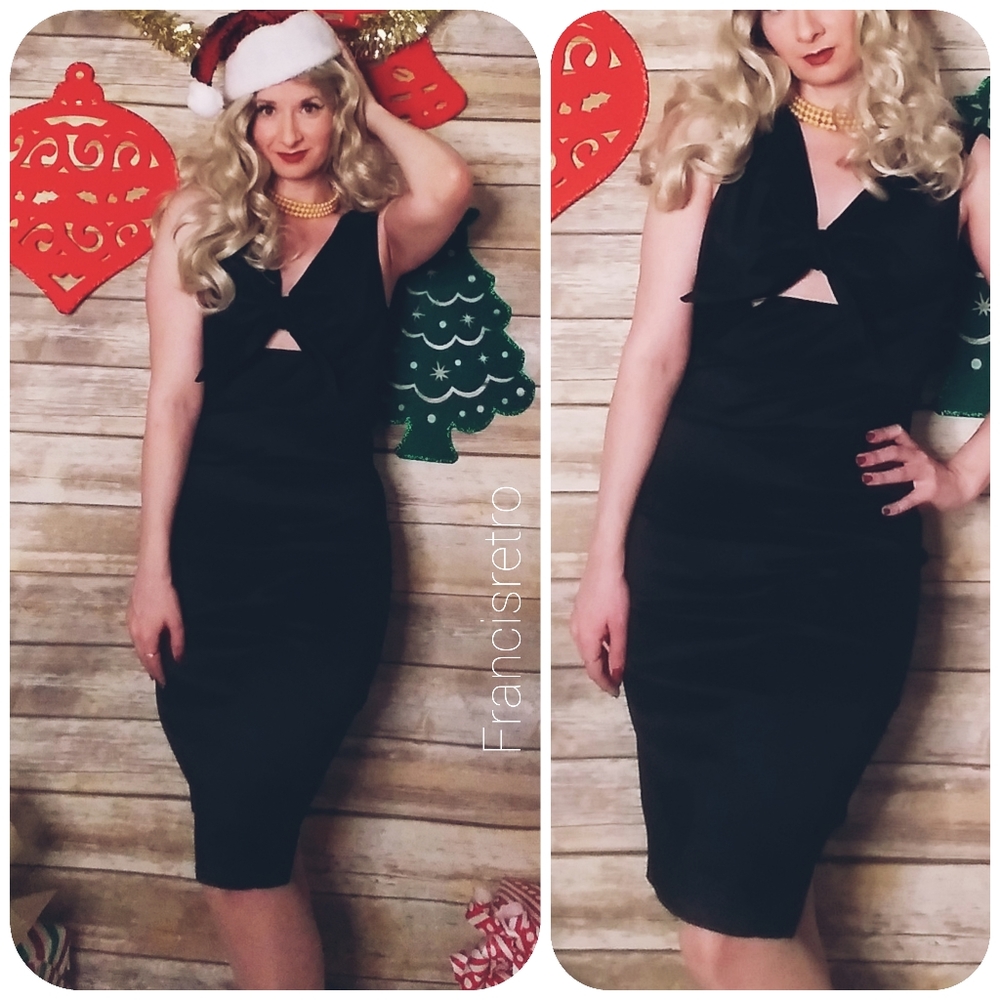 New! Sexy Retro Peek a Boo Black Dress